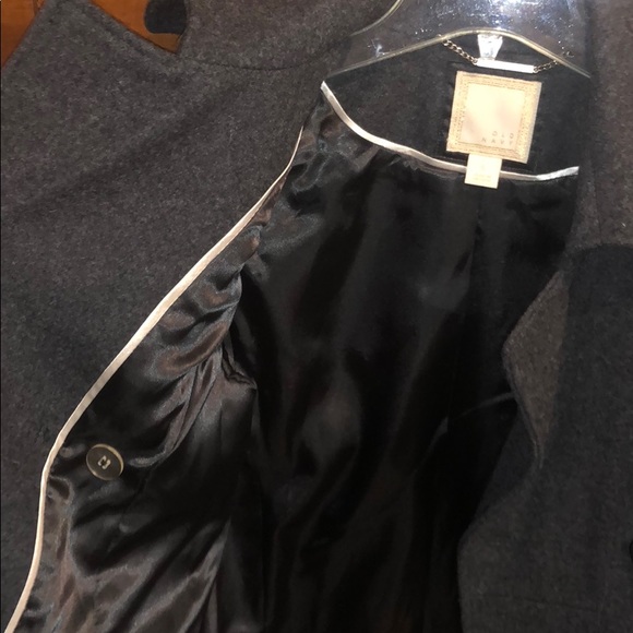 Charcoal 80% wool blend long coat size small - Picture 2 of 8